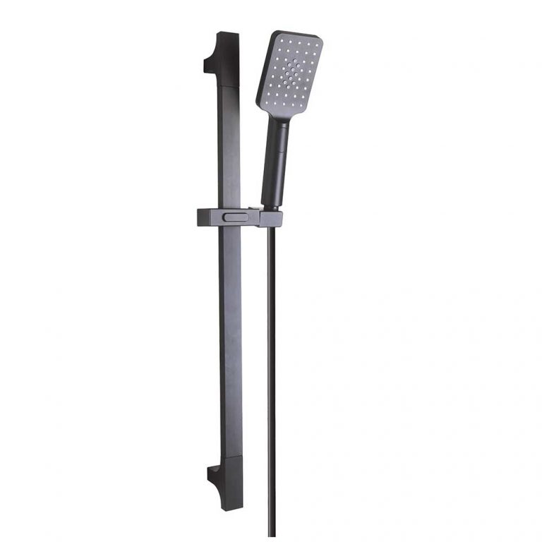 Bakara 3F Rect. Hand Shower on Flat Sliding Rail Collis Real Showers